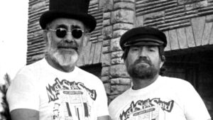 Jerry Wexler and Willie Nelson during the recording of Nelson's album "Phases and Stages"